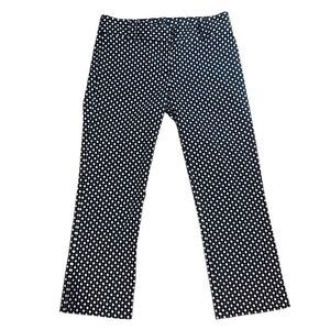 J. Crew stretch Capri pants dark navy white print curvy fit size 4